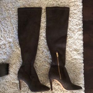 Joie Over the Knee Suede Boots in Brown. Size 37